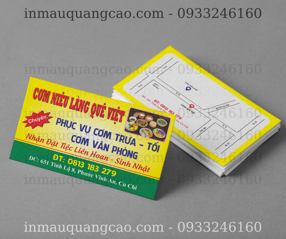 Card visit tiệm cơm - in danh thiếp Bình Dương